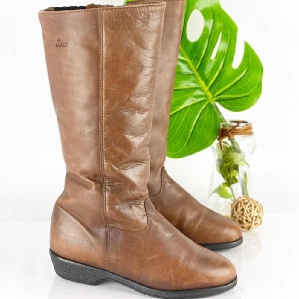 Blondo Riding Boots Womens Size 5 Tall Brown Leather Wool Lined Winter Comfort